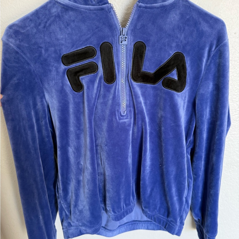 Fila Purple Velour Jacket with Black Logo